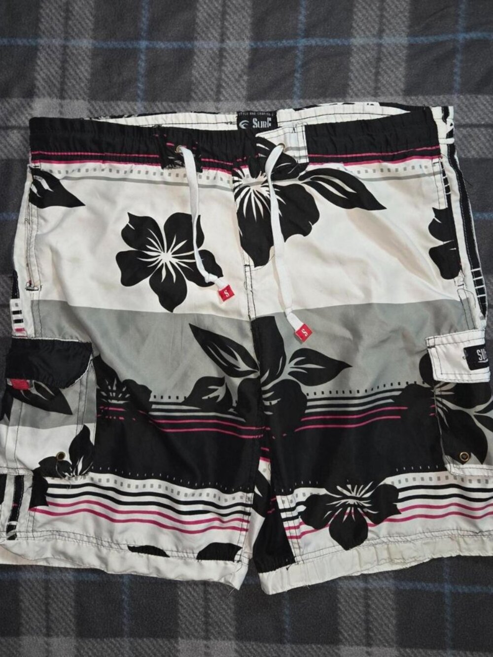 y2k 2000s surf mentality floral print board shorts swim trunks
